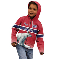 Norway Ice Hockey Custom Kid Hoodie Norge Polar Bears Red Style