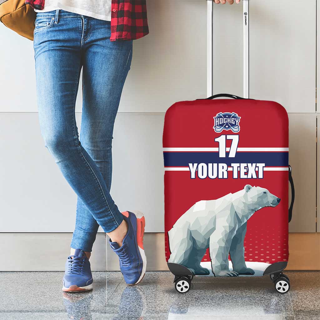 Norway Ice Hockey Custom Luggage Cover Norge Polar Bears Red Style