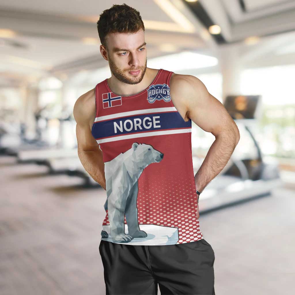 Norway Ice Hockey Custom Men Tank Top Norge Polar Bears Red Style