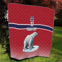Norway Ice Hockey Custom Quilt Norge Polar Bears Red Style
