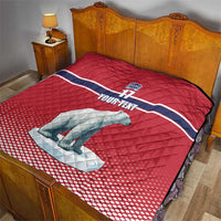 Norway Ice Hockey Custom Quilt Norge Polar Bears Red Style