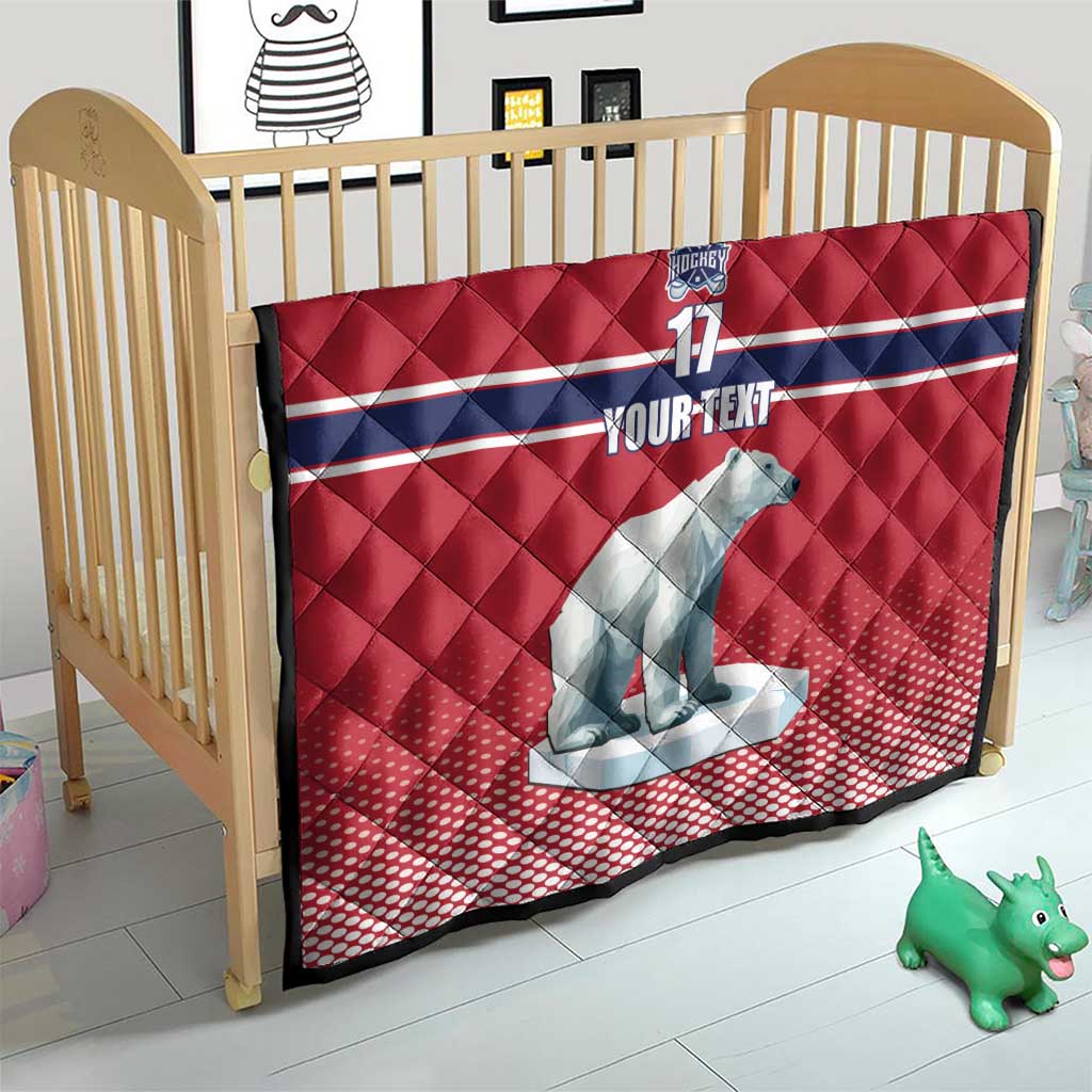 Norway Ice Hockey Custom Quilt Norge Polar Bears Red Style