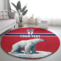 Norway Ice Hockey Custom Round Carpet Norge Polar Bears Red Style