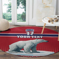 Norway Ice Hockey Custom Round Carpet Norge Polar Bears Red Style
