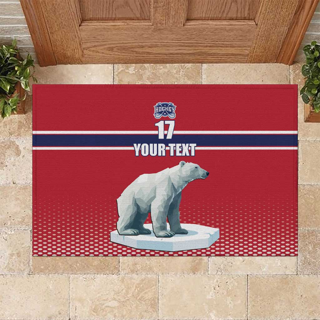 Norway Ice Hockey Custom Rubber Doormat Norge Polar Bears Red Style