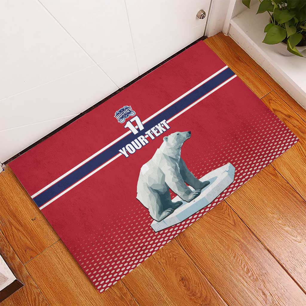 Norway Ice Hockey Custom Rubber Doormat Norge Polar Bears Red Style