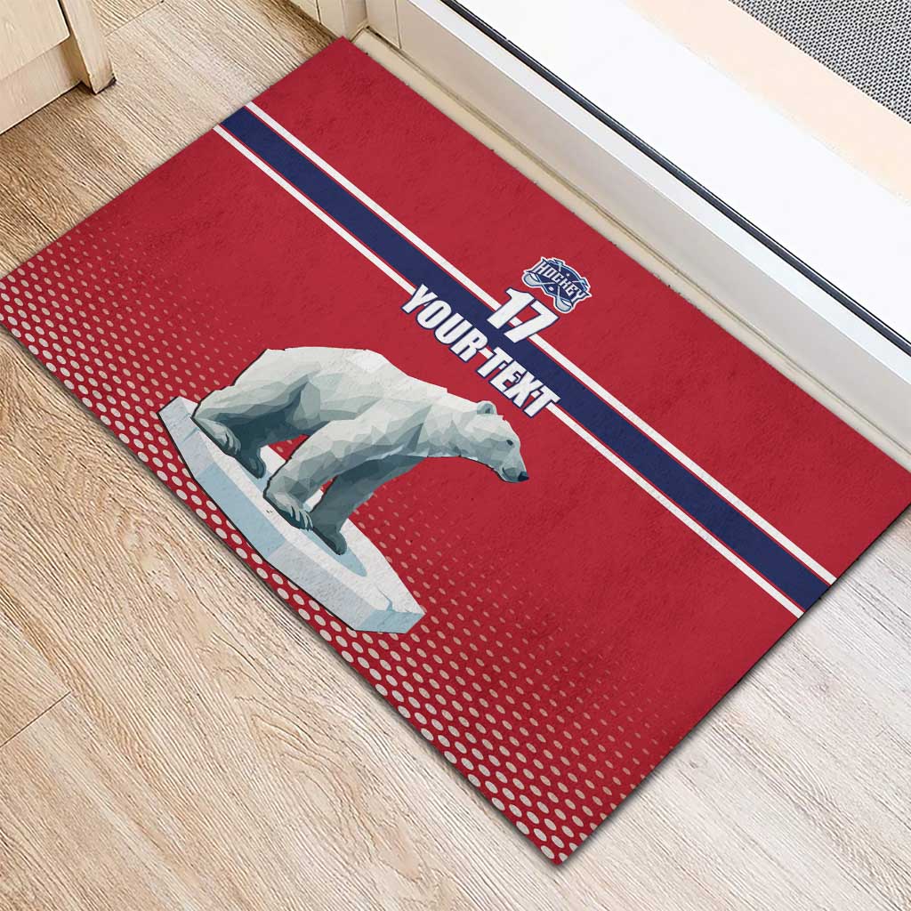 Norway Ice Hockey Custom Rubber Doormat Norge Polar Bears Red Style