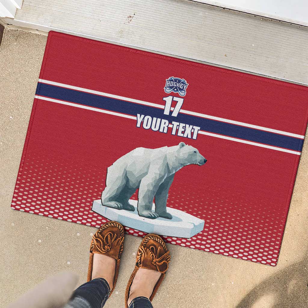 Norway Ice Hockey Custom Rubber Doormat Norge Polar Bears Red Style