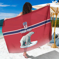 Norway Ice Hockey Custom Sarong Norge Polar Bears Red Style