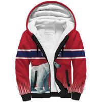 Norway Ice Hockey Custom Sherpa Hoodie Norge Polar Bears Red Style
