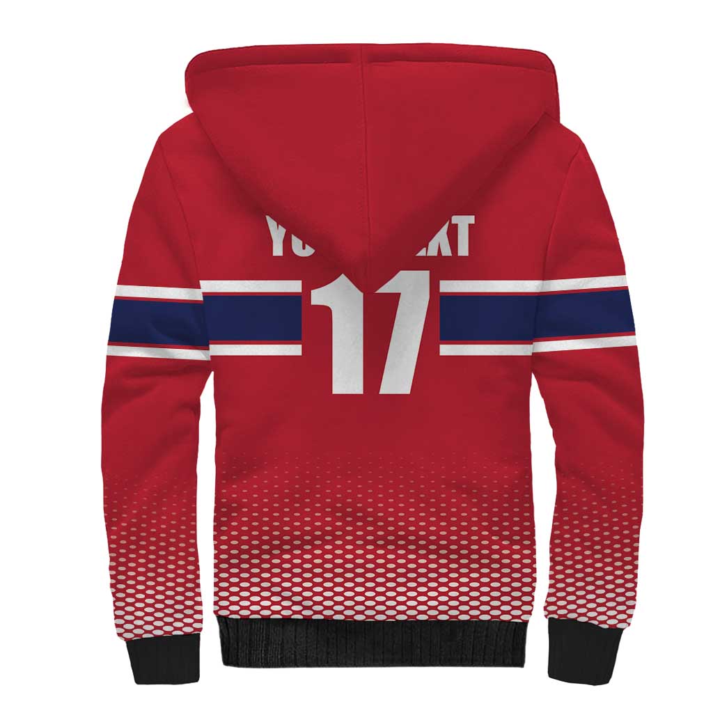 Norway Ice Hockey Custom Sherpa Hoodie Norge Polar Bears Red Style