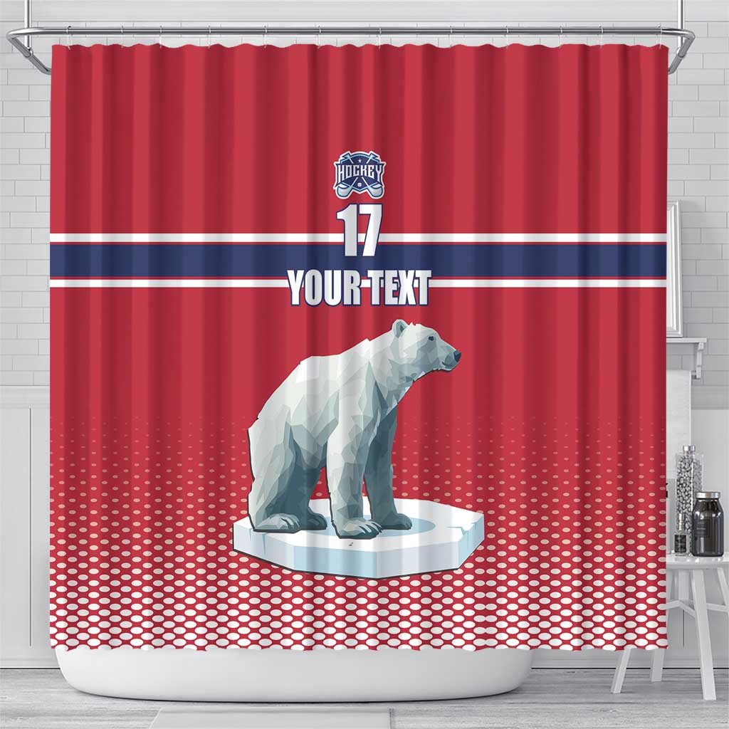 Norway Ice Hockey Custom Shower Curtain Norge Polar Bears Red Style