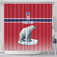 Norway Ice Hockey Custom Shower Curtain Norge Polar Bears Red Style