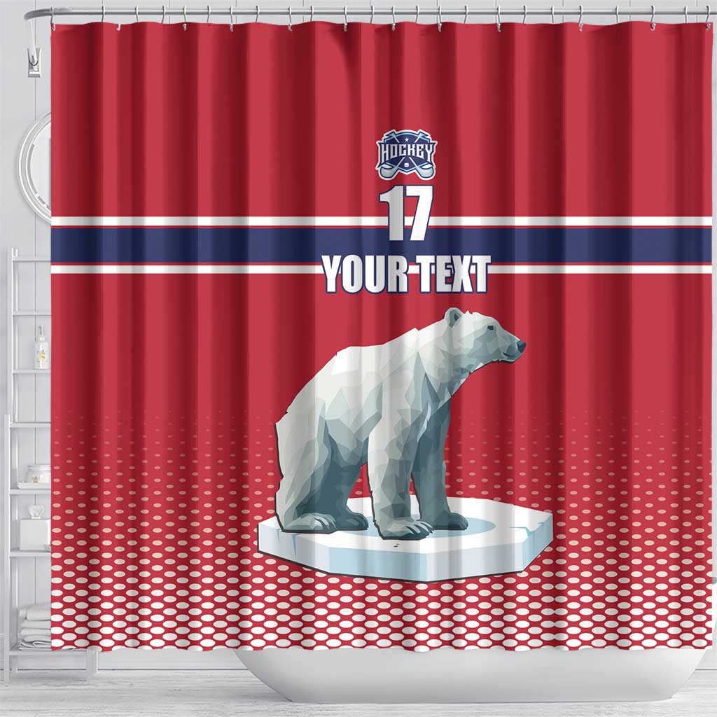 Norway Ice Hockey Custom Shower Curtain Norge Polar Bears Red Style