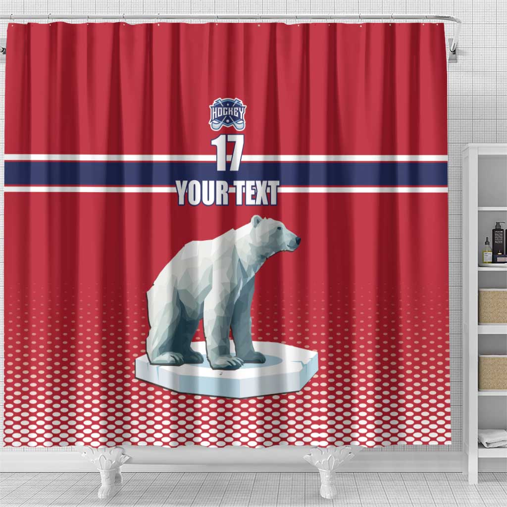 Norway Ice Hockey Custom Shower Curtain Norge Polar Bears Red Style