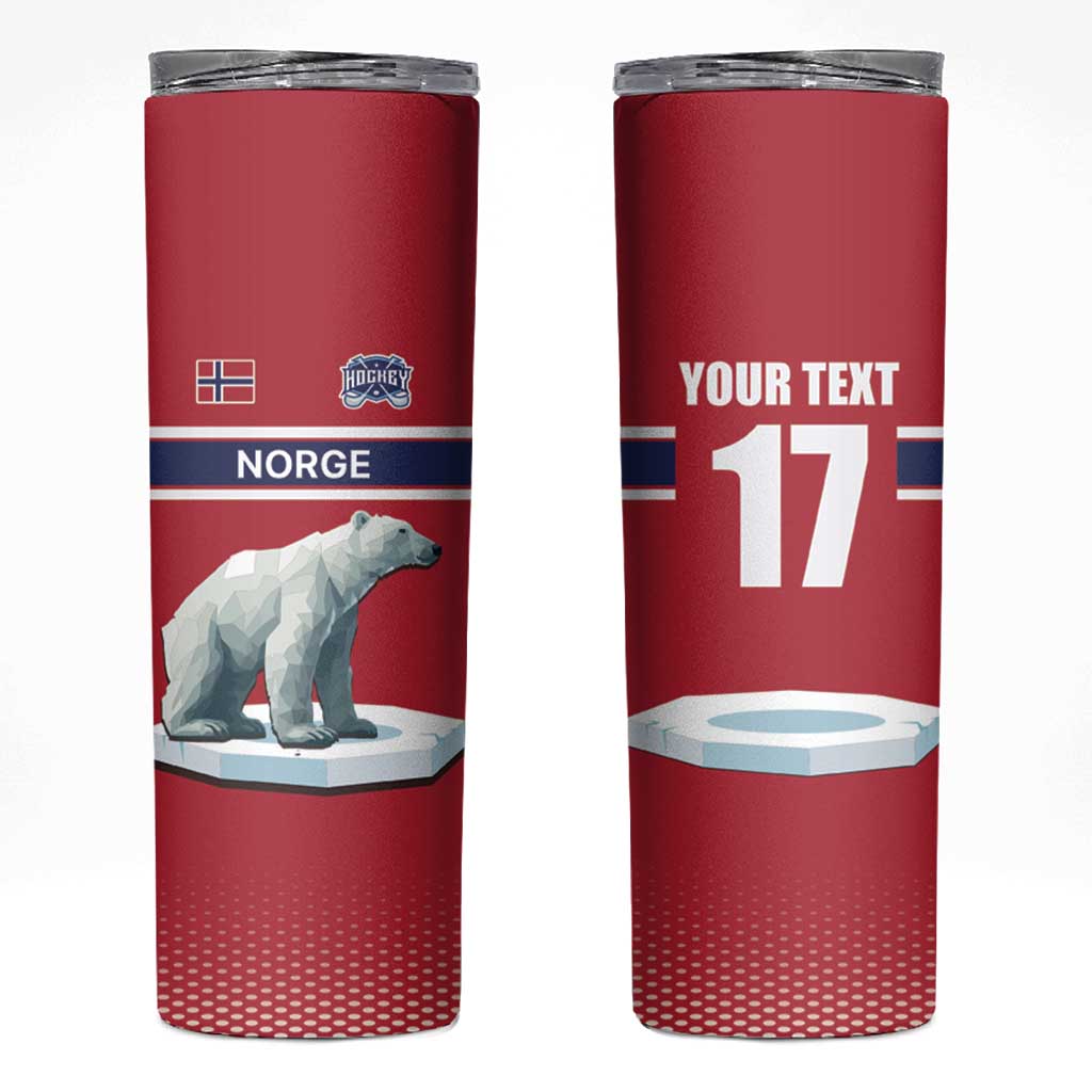 Norway Ice Hockey Custom Skinny Tumbler Norge Polar Bears Red Style