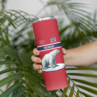 Norway Ice Hockey Custom Skinny Tumbler Norge Polar Bears Red Style