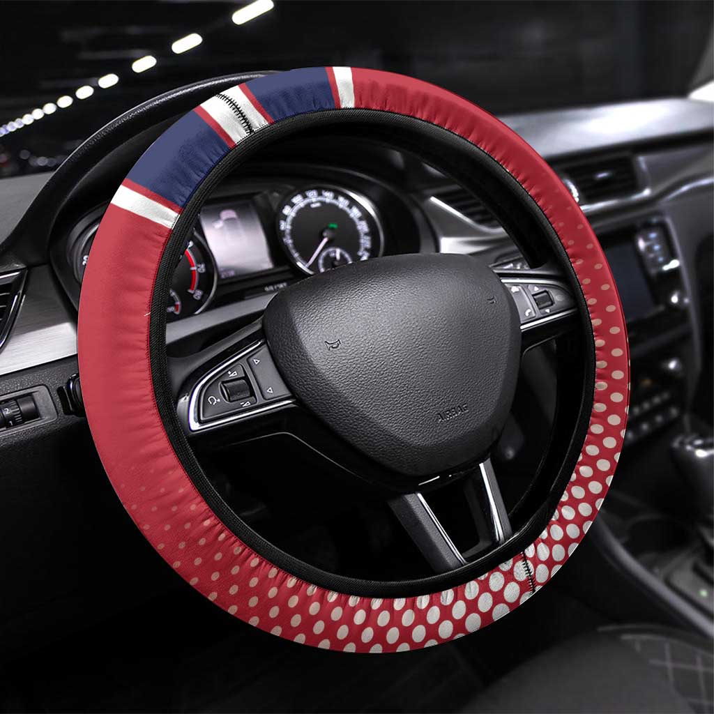 Norway Ice Hockey Steering Wheel Cover Norge Polar Bears Red Style