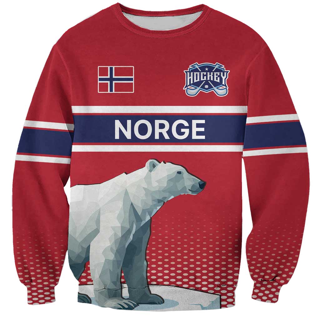 Norway Ice Hockey Custom Sweatshirt Norge Polar Bears Red Style
