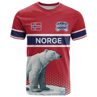 Norway Ice Hockey Custom T Shirt Norge Polar Bears Red Style