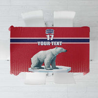 Norway Ice Hockey Custom Tablecloth Norge Polar Bears Red Style