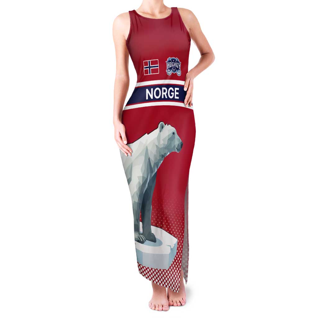 Norway Ice Hockey Custom Tank Maxi Dress Norge Polar Bears Red Style