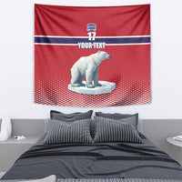 Norway Ice Hockey Custom Tapestry Norge Polar Bears Red Style