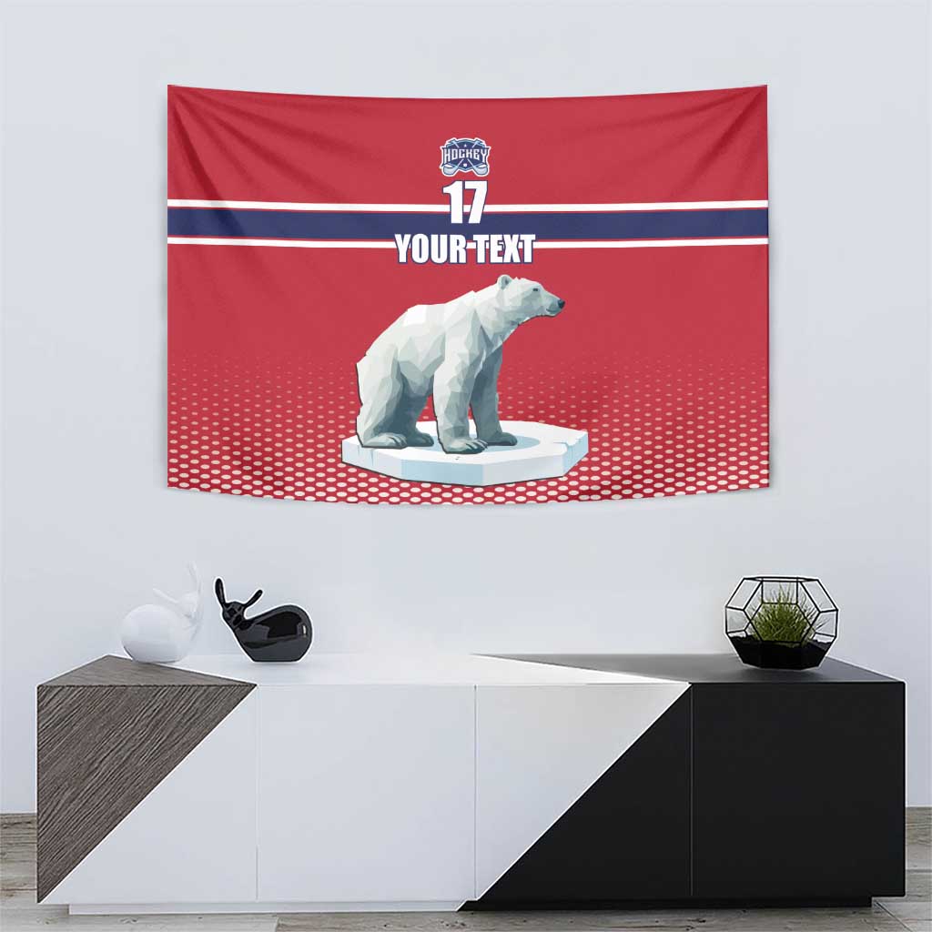 Norway Ice Hockey Custom Tapestry Norge Polar Bears Red Style