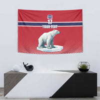 Norway Ice Hockey Custom Tapestry Norge Polar Bears Red Style