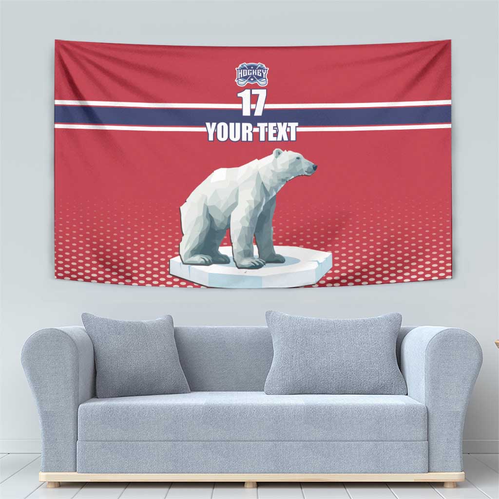 Norway Ice Hockey Custom Tapestry Norge Polar Bears Red Style