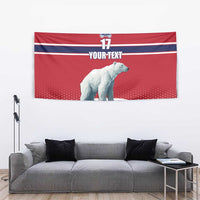 Norway Ice Hockey Custom Tapestry Norge Polar Bears Red Style