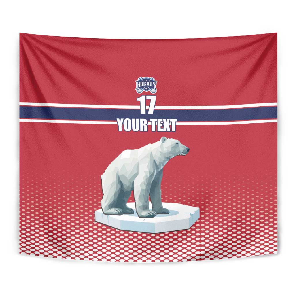 Norway Ice Hockey Custom Tapestry Norge Polar Bears Red Style