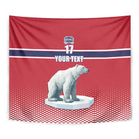 Norway Ice Hockey Custom Tapestry Norge Polar Bears Red Style