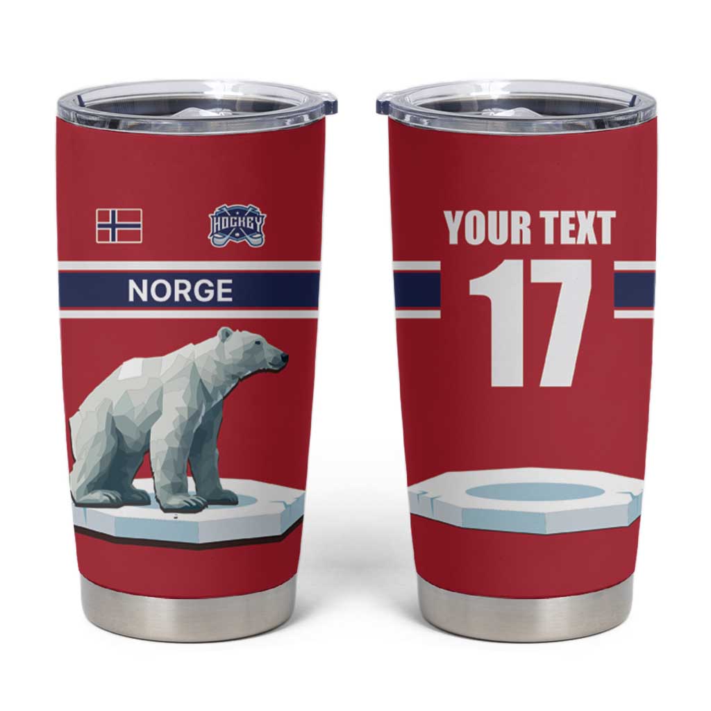 Norway Ice Hockey Custom Tumbler Cup Norge Polar Bears Red Style