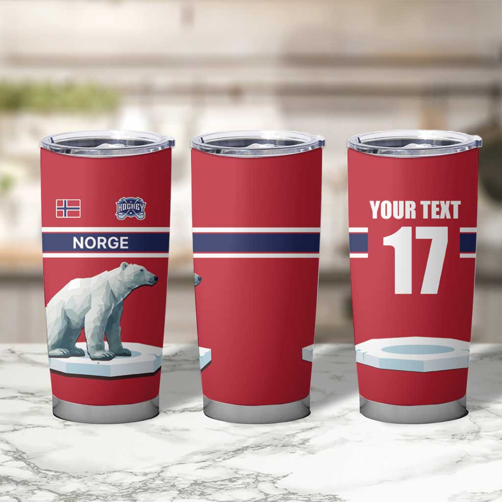 Norway Ice Hockey Custom Tumbler Cup Norge Polar Bears Red Style