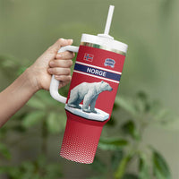 Norway Ice Hockey Custom Tumbler With Handle Norge Polar Bears Red Style