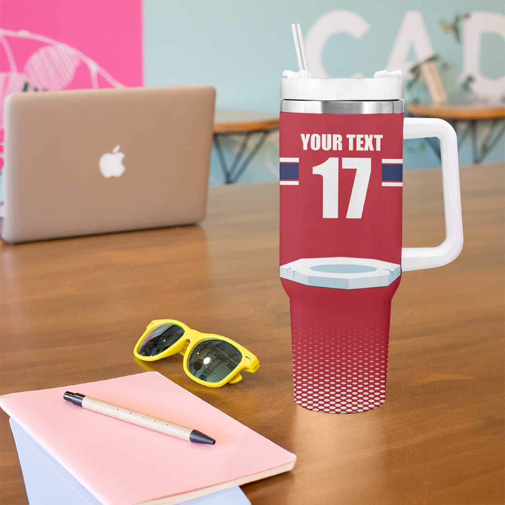 Norway Ice Hockey Custom Tumbler With Handle Norge Polar Bears Red Style