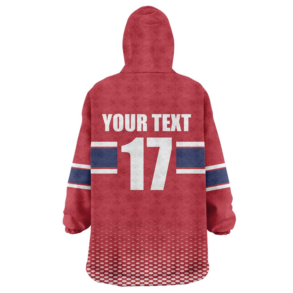 Norway Ice Hockey Custom Wearable Blanket Hoodie Norge Polar Bears Red Style