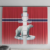 Norway Ice Hockey Custom Window Curtain Norge Polar Bears Red Style