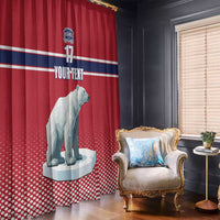 Norway Ice Hockey Custom Window Curtain Norge Polar Bears Red Style