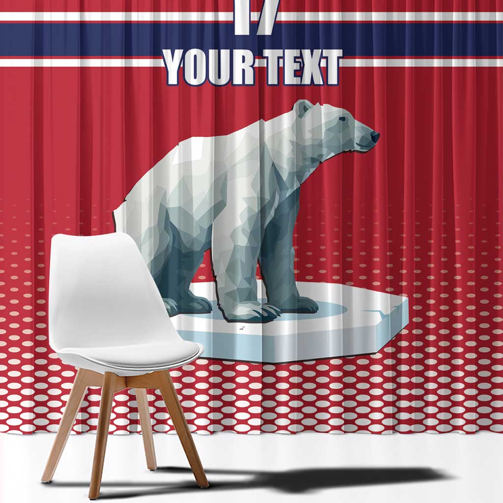 Norway Ice Hockey Custom Window Curtain Norge Polar Bears Red Style