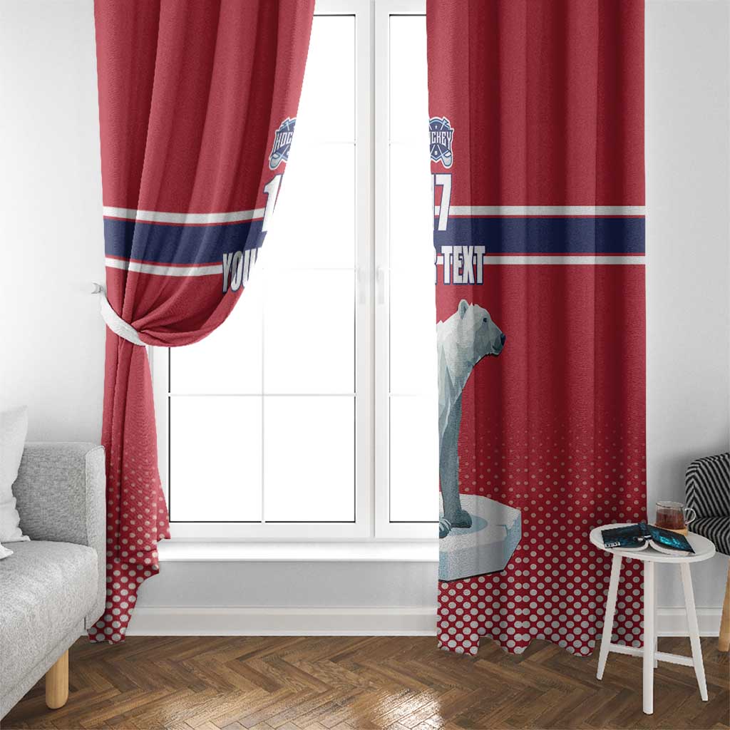 Norway Ice Hockey Custom Window Curtain Norge Polar Bears Red Style