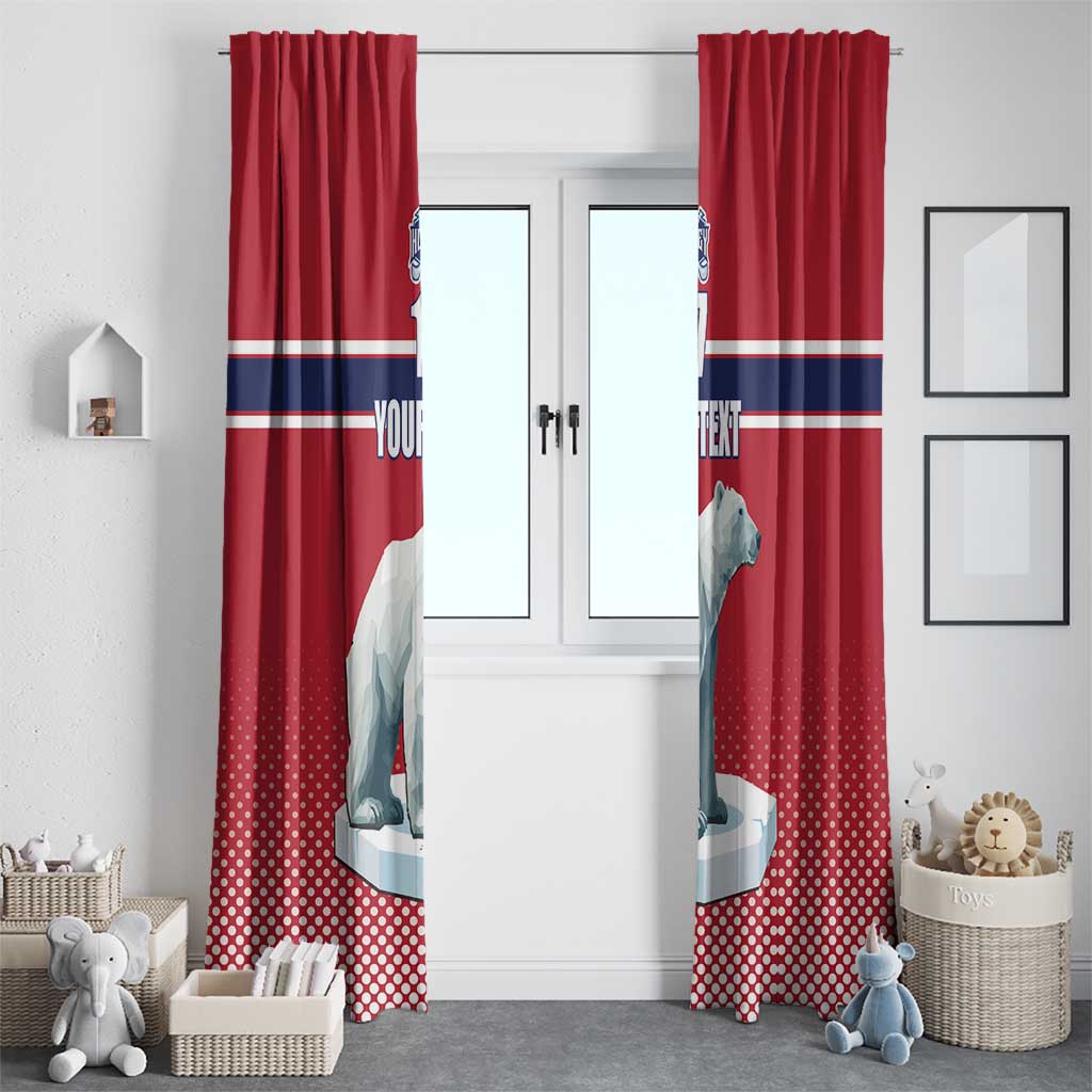 Norway Ice Hockey Custom Window Curtain Norge Polar Bears Red Style
