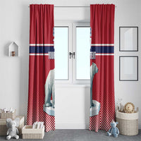 Norway Ice Hockey Custom Window Curtain Norge Polar Bears Red Style