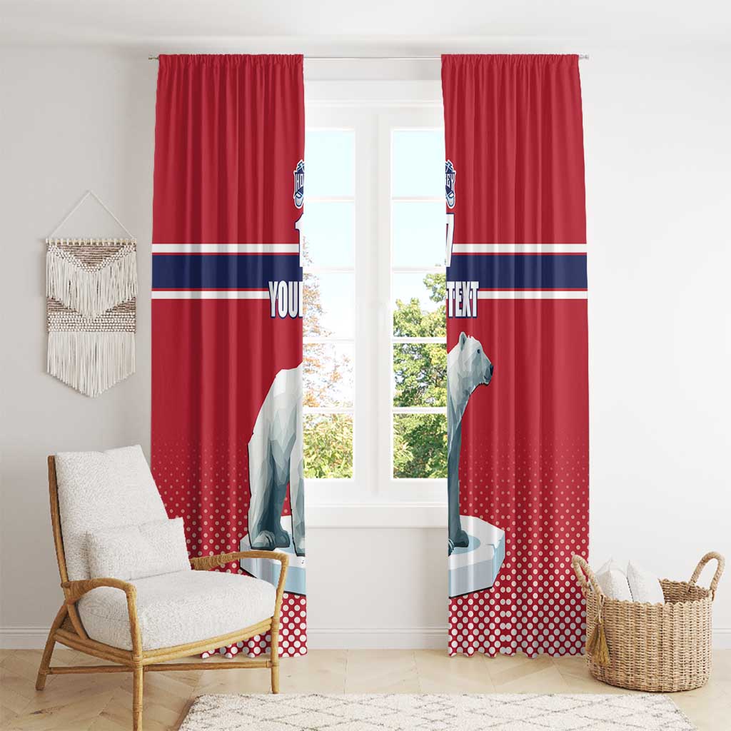 Norway Ice Hockey Custom Window Curtain Norge Polar Bears Red Style