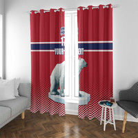 Norway Ice Hockey Custom Window Curtain Norge Polar Bears Red Style