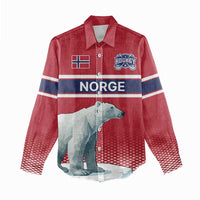 Norway Ice Hockey Custom Women Casual Shirt Norge Polar Bears Red Style