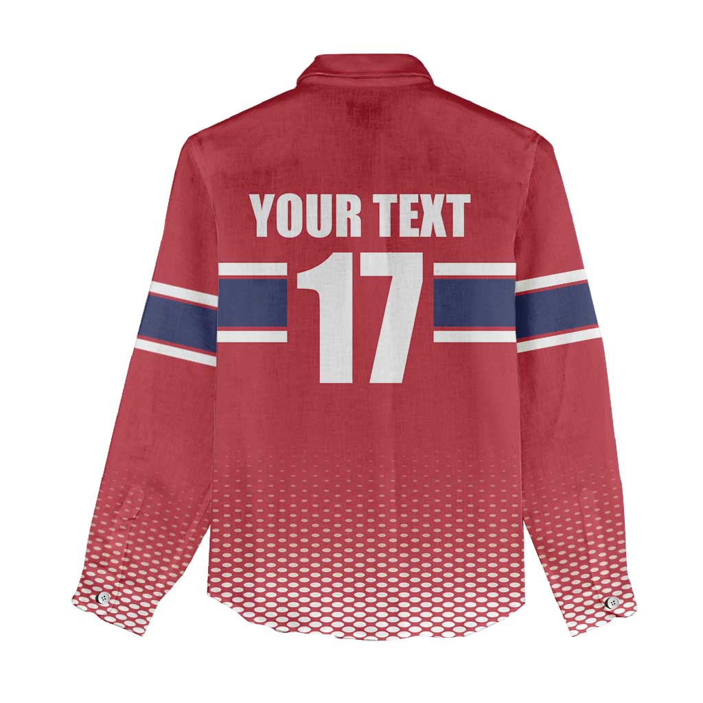 Norway Ice Hockey Custom Women Casual Shirt Norge Polar Bears Red Style