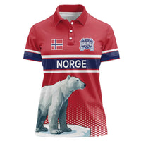 Norway Ice Hockey Custom Women Polo Shirt Norge Polar Bears Red Style