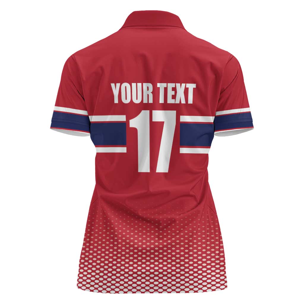 Norway Ice Hockey Custom Women Polo Shirt Norge Polar Bears Red Style